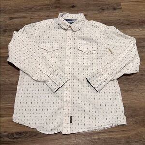 Wrangler Men's Cream Patterned Casual Shirt
